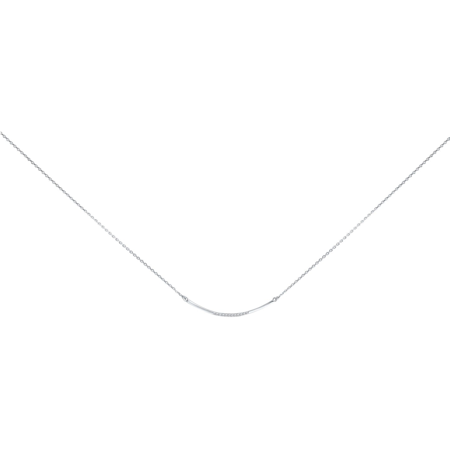 Halskette Ankerkette 925/- Sterling Silber rhodiniert 45,0cm Zirkonia