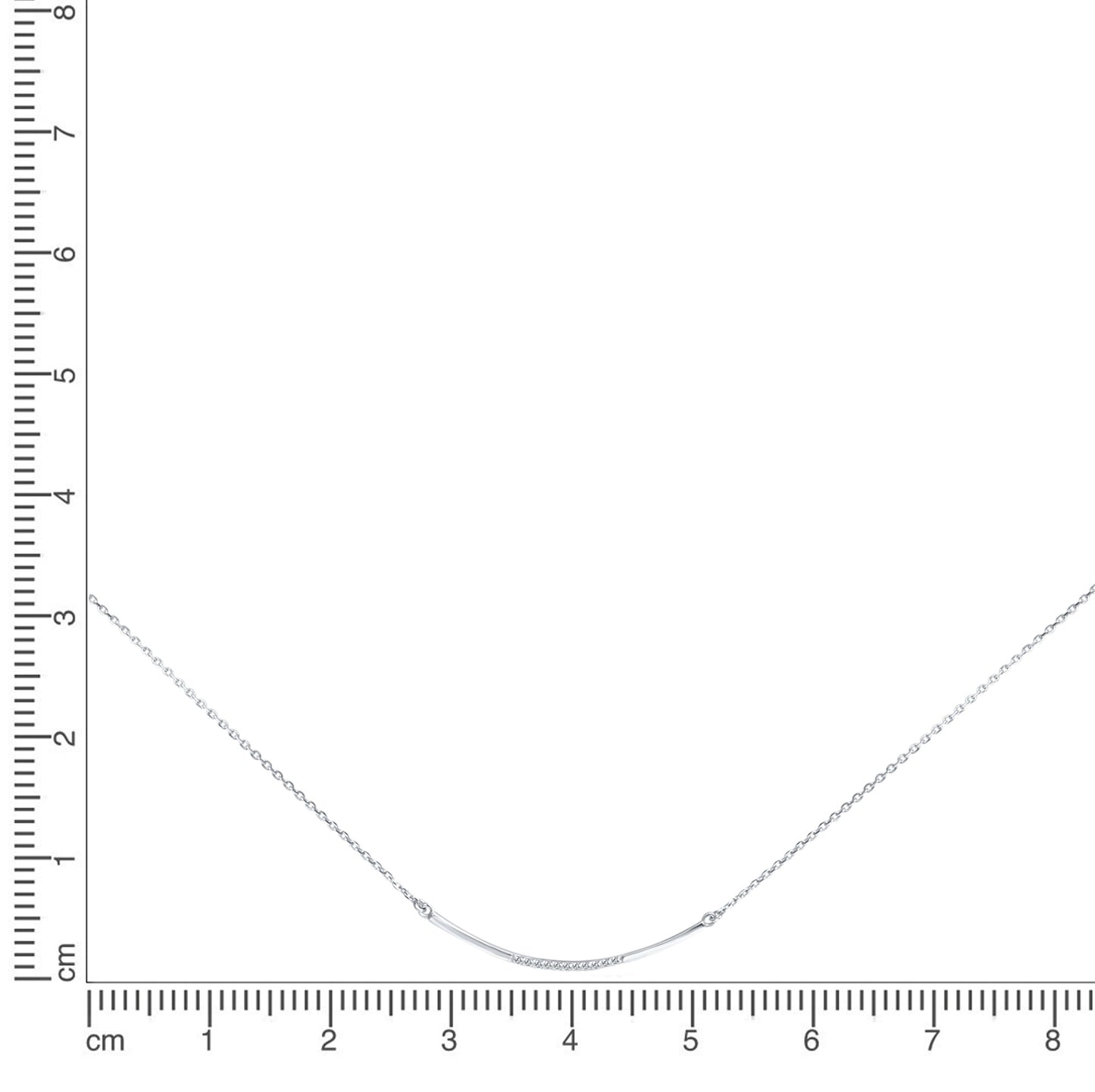 Halskette Ankerkette 925/- Sterling Silber rhodiniert 45,0cm Zirkonia