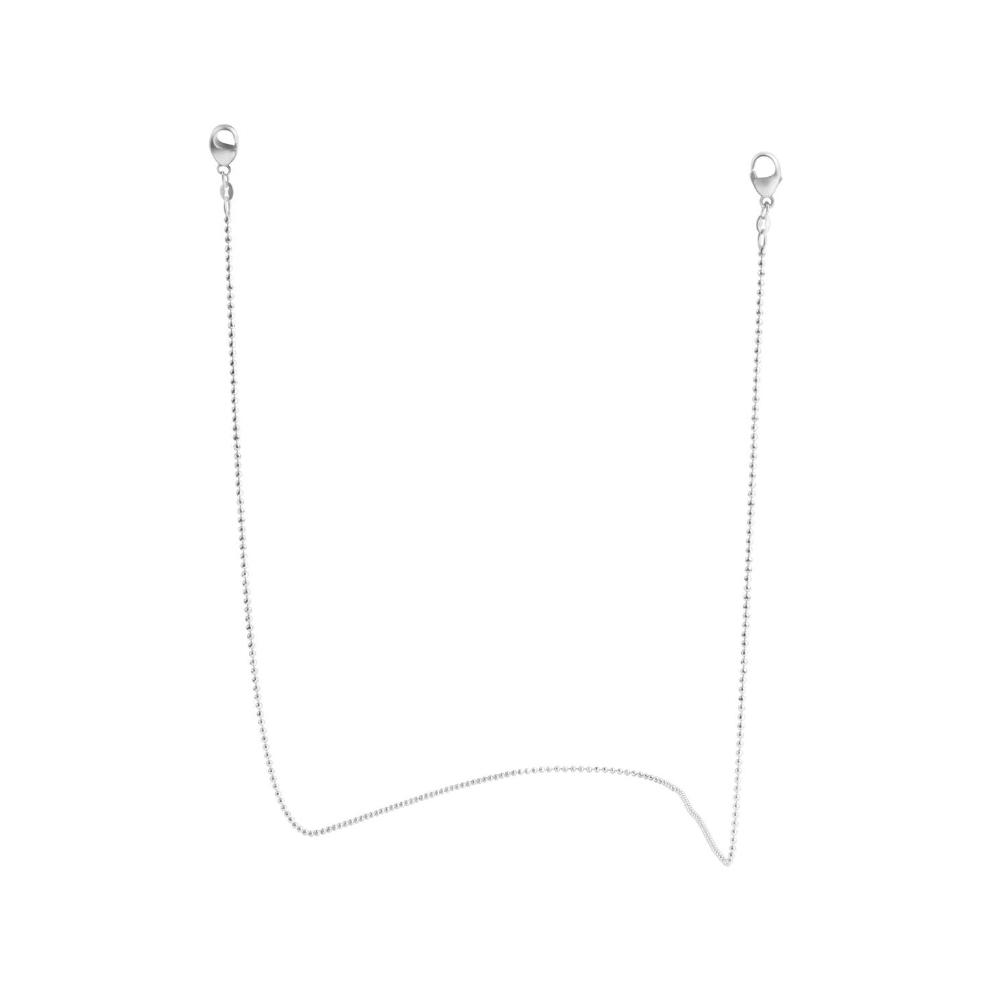 Brillenkette Maskenkette Kugelkette 925/- Sterling Silber rhodiniert 50cm