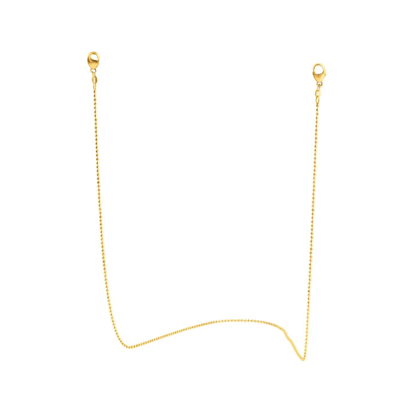 Brillenkette Maskenkette Kugelkette 925/- Sterling Silber vergoldet 70cm