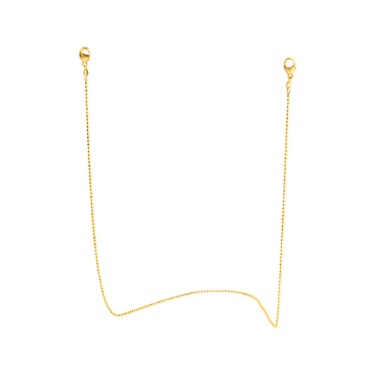 Brillenkette Maskenkette Kugelkette 925/- Sterling Silber vergoldet 70cm