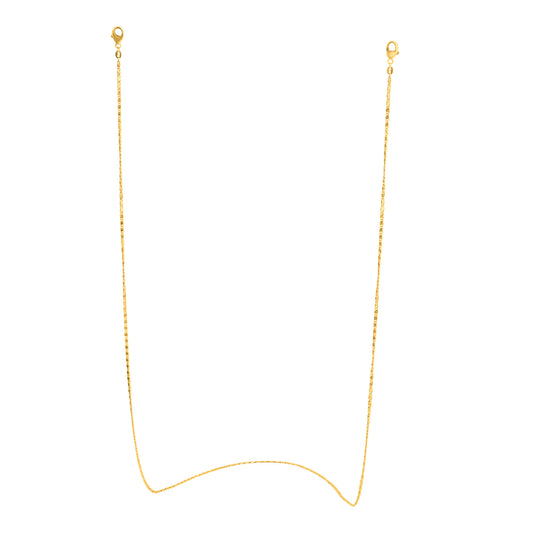 Brillenkette Maskenkette Panzerkette 925/- Sterling Silber vergoldet 50cm