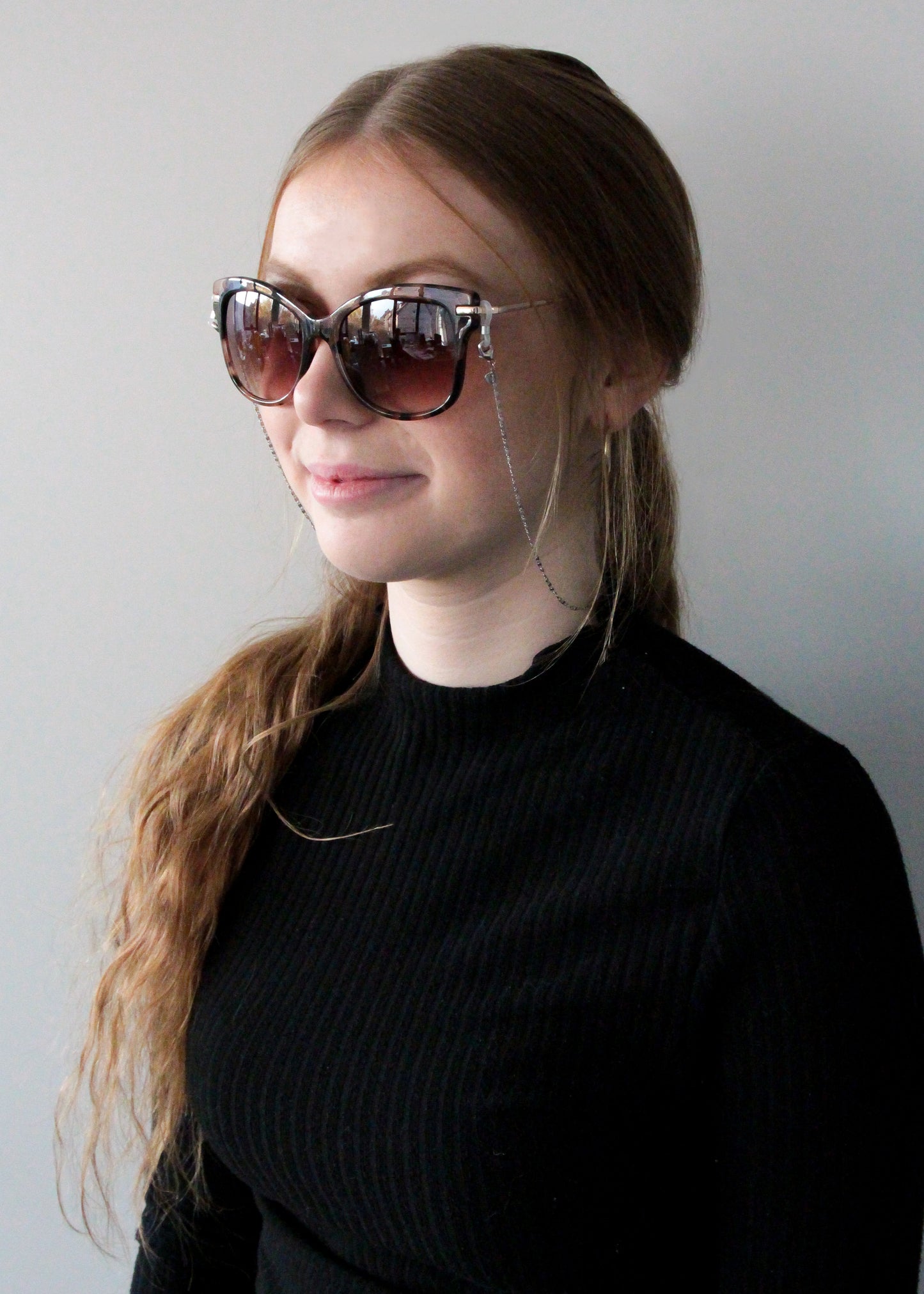 Brillenkette Maskenkette Ankerkette 925/- Sterling Silber rhodiniert 50cm