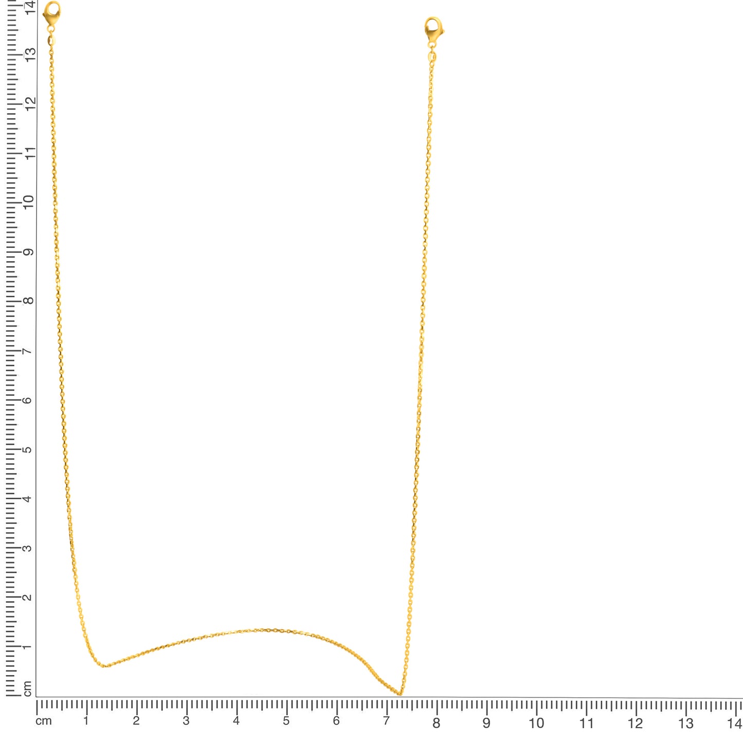 Brillenkette Maskenkette Ankerkette 925/- Sterling Silber vergoldet 70cm