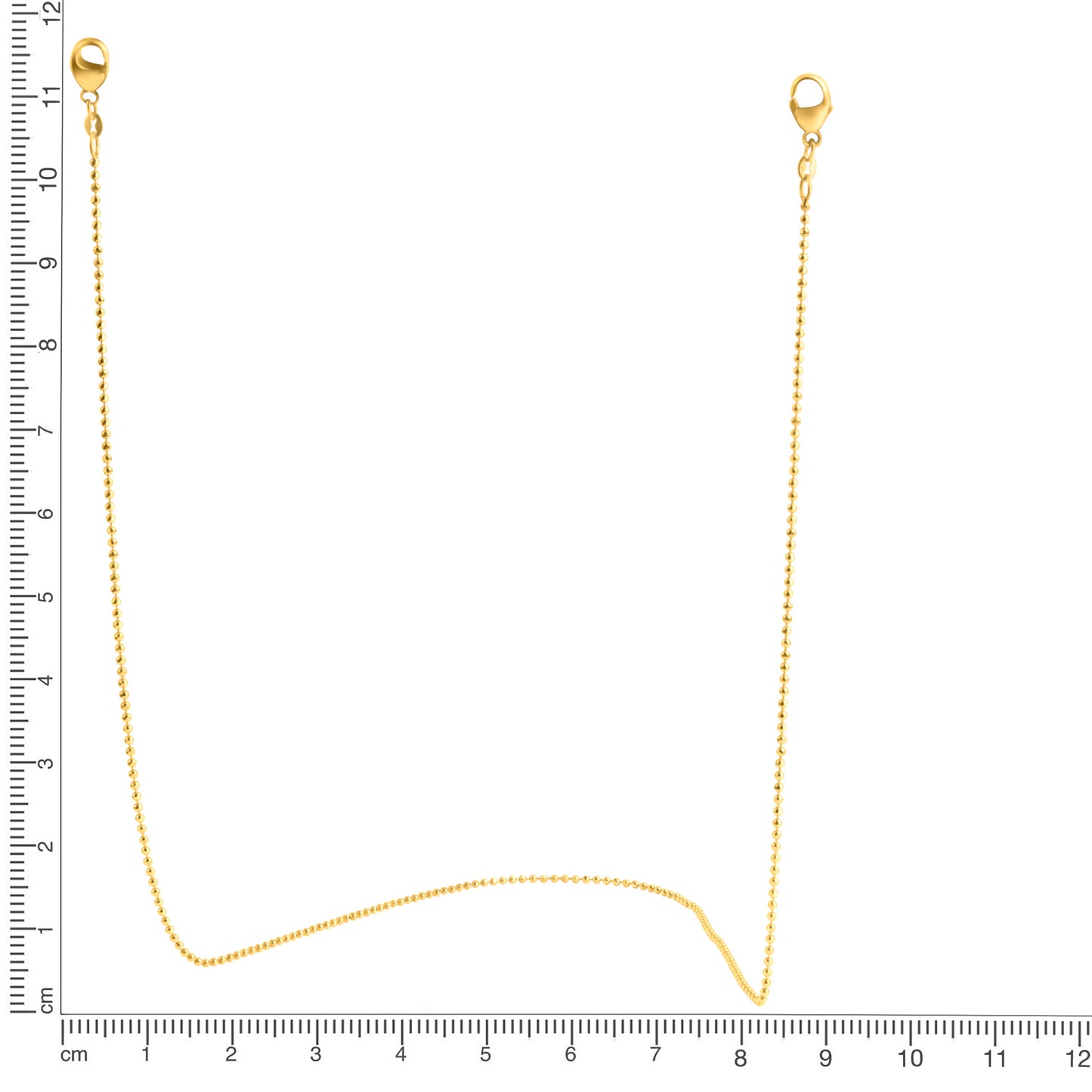 Brillenkette Maskenkette Kugelkette 925/- Sterling Silber vergoldet 70cm