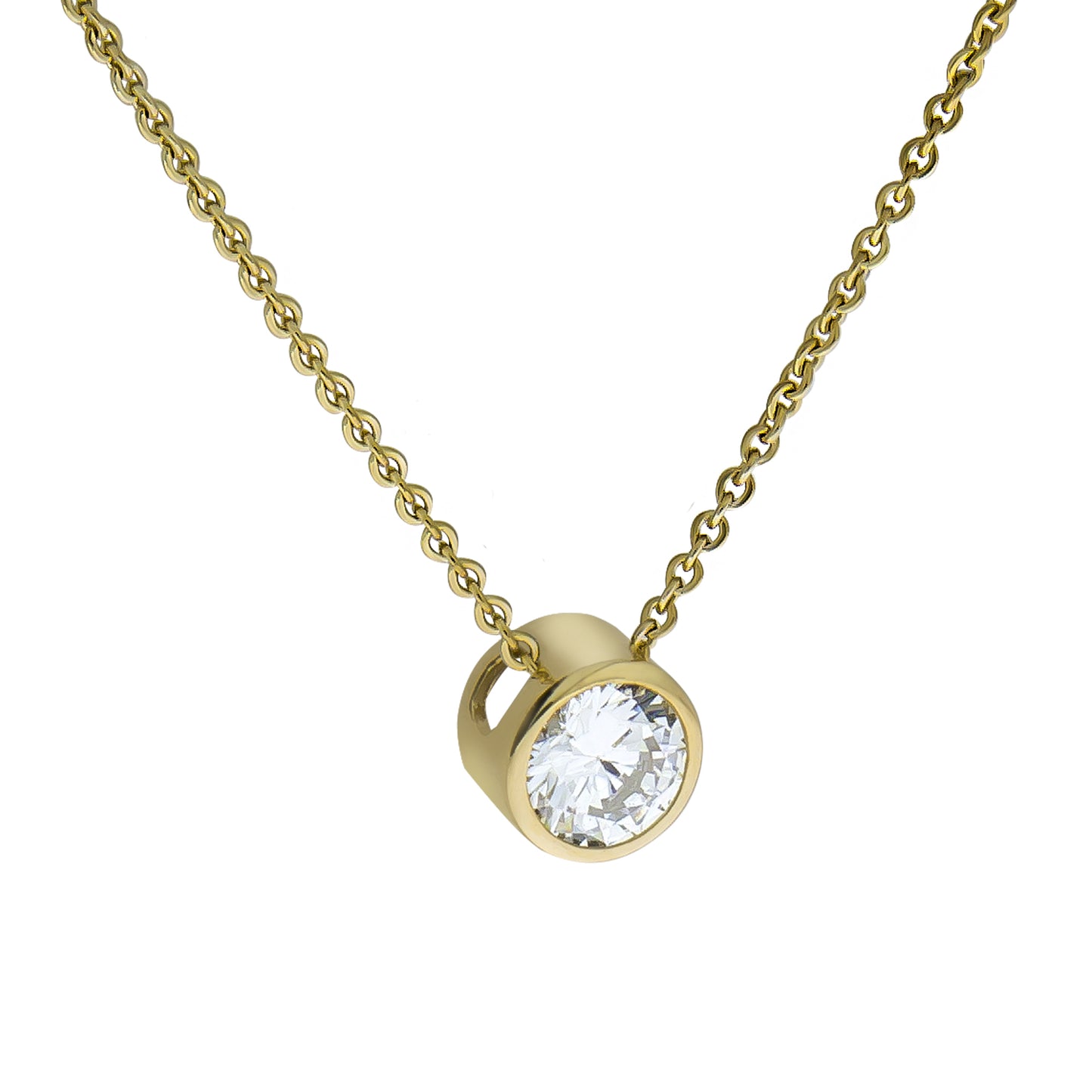 Halskette Ankerkette 375/- Gold 45,0cm Zirkonia