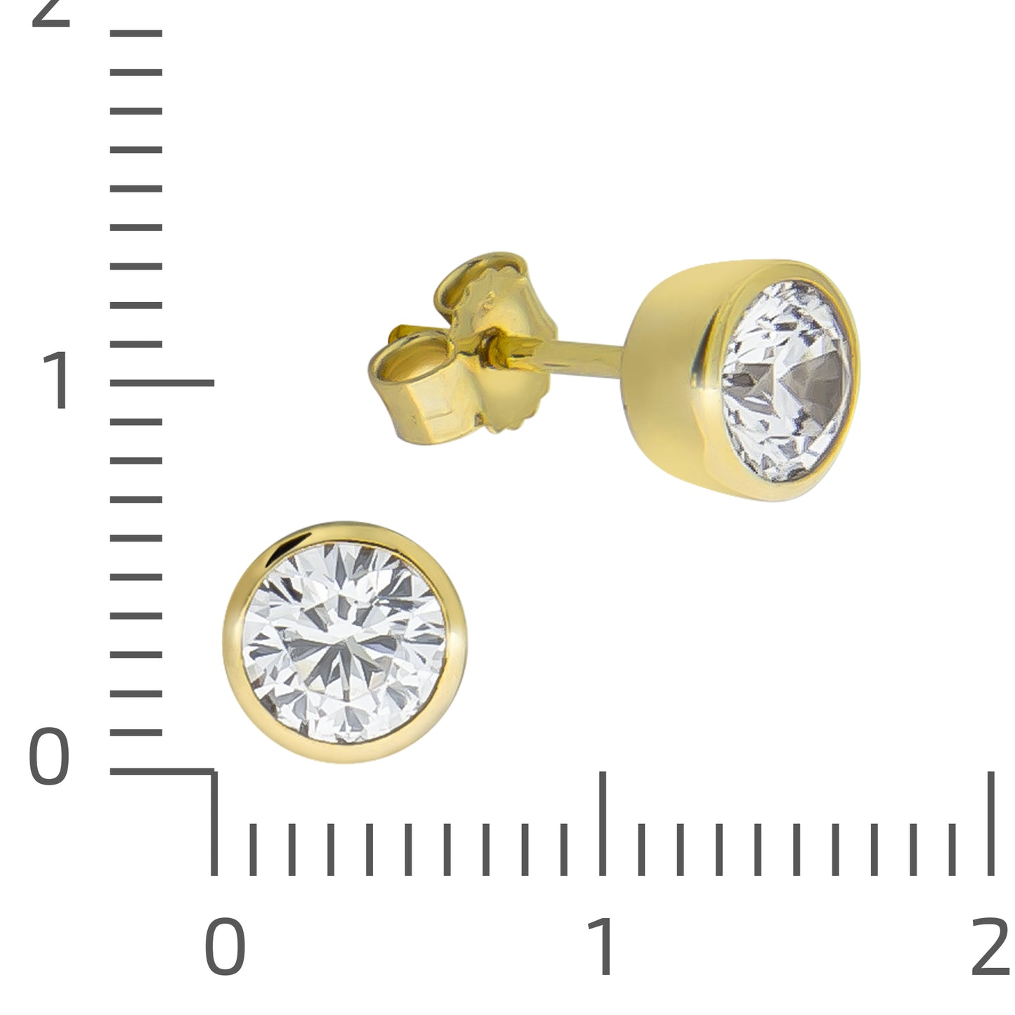 Ohrring 375/- Gold 1,0cm Zirkonia
