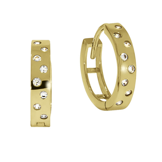 Ohrring 375/- Gold 1,3cm Zirkonia