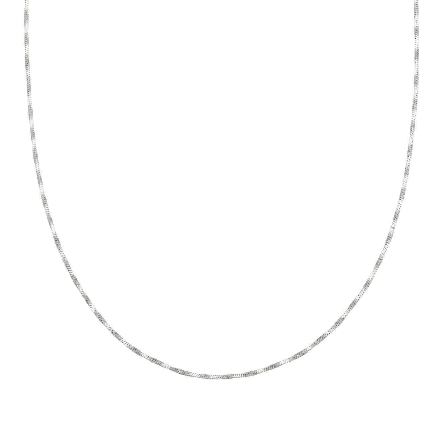 cai Collier 4-kant Schlangenkette 925/- Sterling Silber rhodiniert 43,0cm ohne Stein