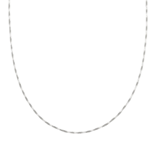 cai Collier 4-kant Schlangenkette 925/- Sterling Silber rhodiniert 43,0cm ohne Stein