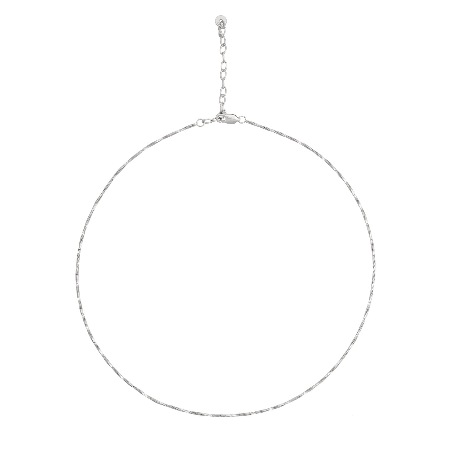 cai Collier 4-kant Schlangenkette 925/- Sterling Silber rhodiniert 43,0cm ohne Stein