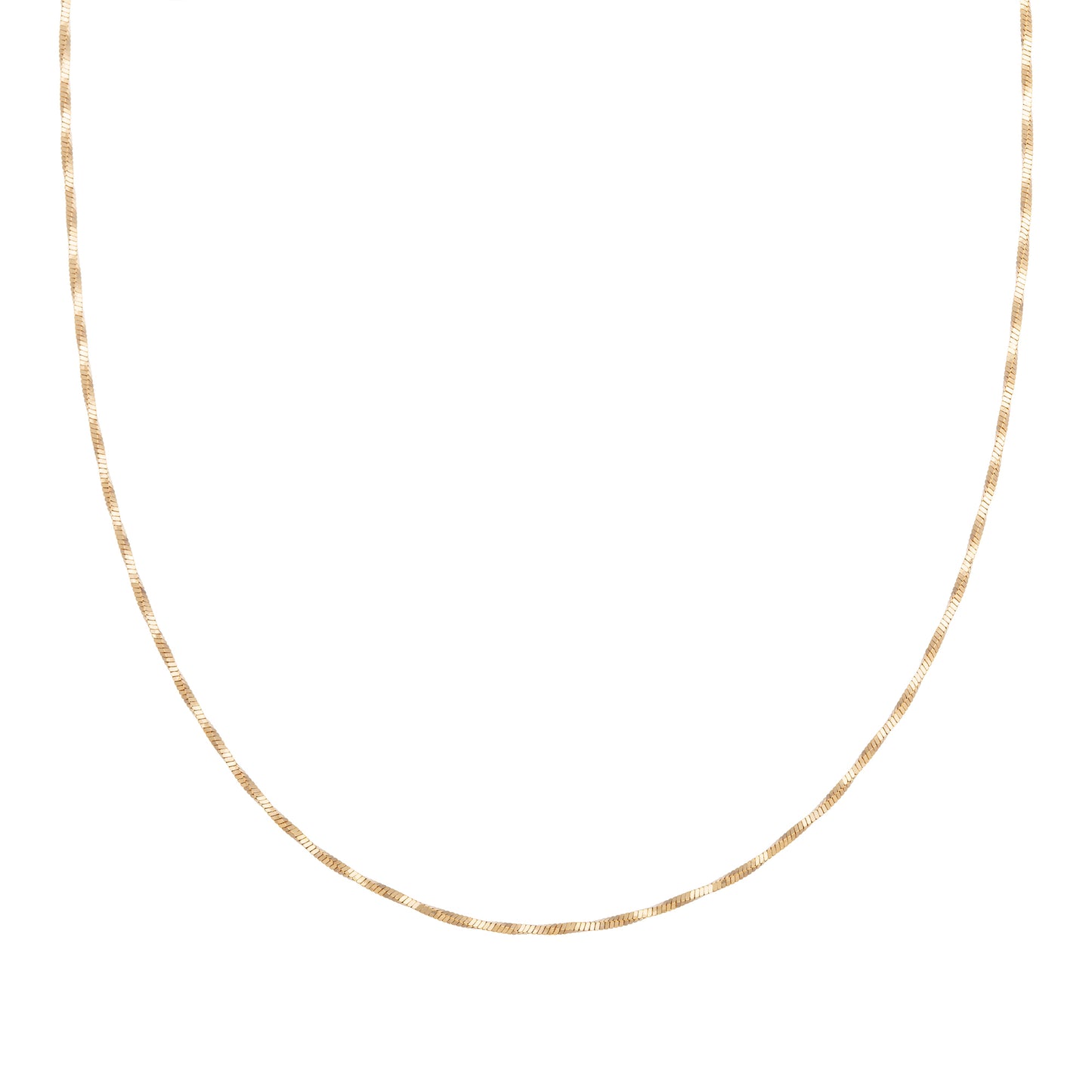 cai Collier 4-kant Schlangenkette 925/- Sterling Silber vergoldet 43,0cm ohne Stein