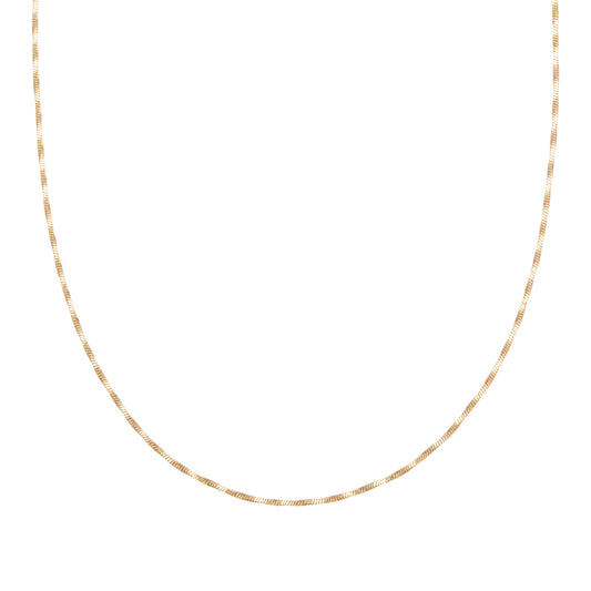 cai Collier 4-kant Schlangenkette 925/- Sterling Silber vergoldet 43,0cm ohne Stein
