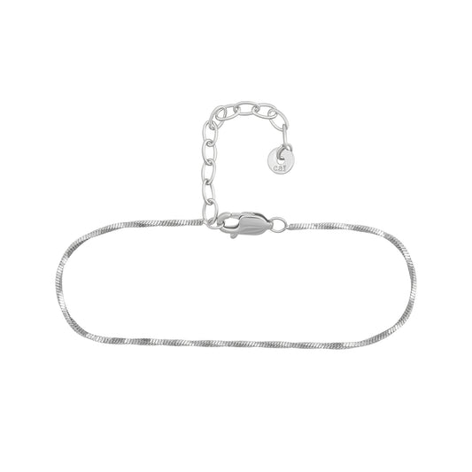 cai Armband 4-kant Schlangenkette 925/- Sterling Silber rhodiniert 19,0cm
