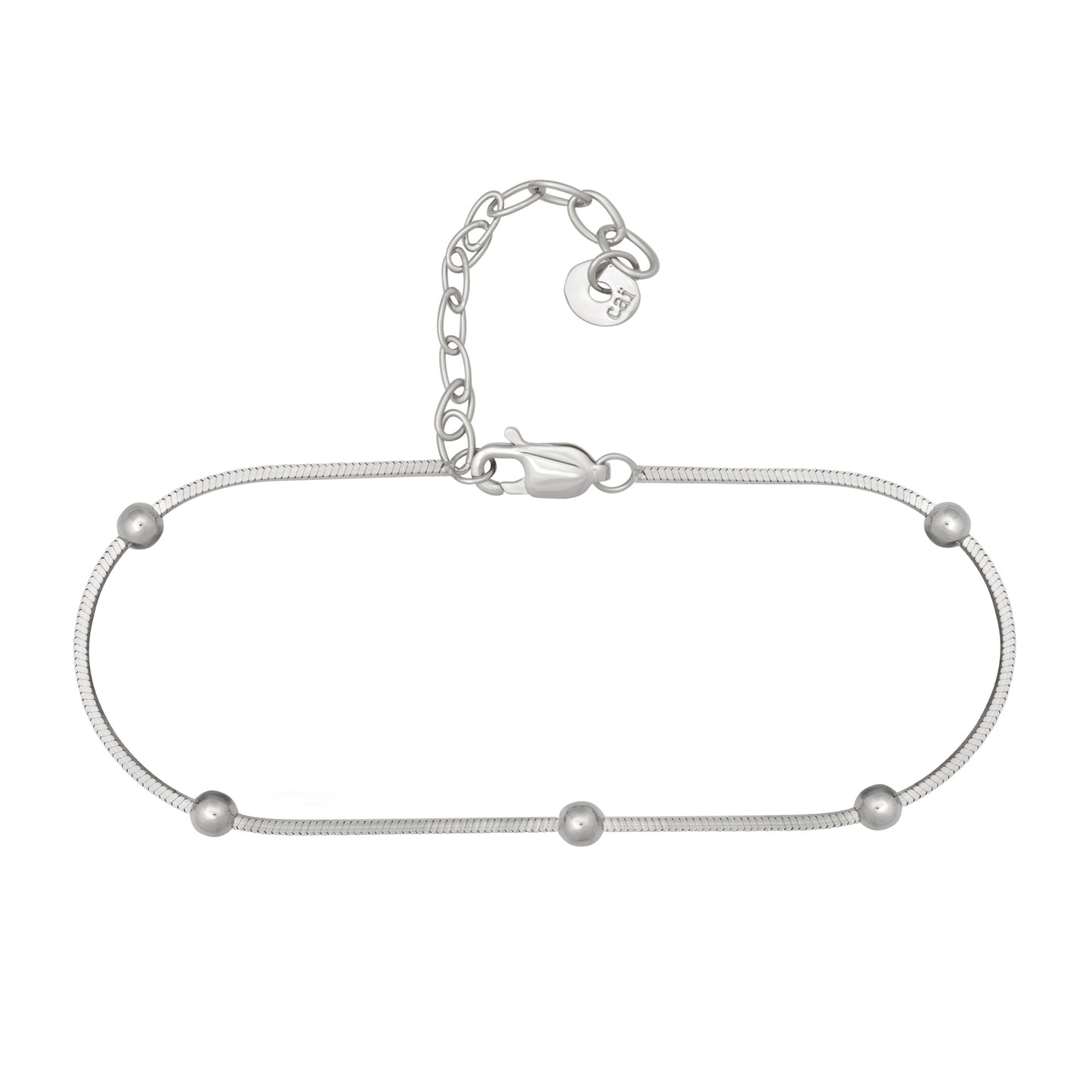cai Armband 4-kant Schlangenkette 925/- Sterling Silber rhodiniert 19,0cm
