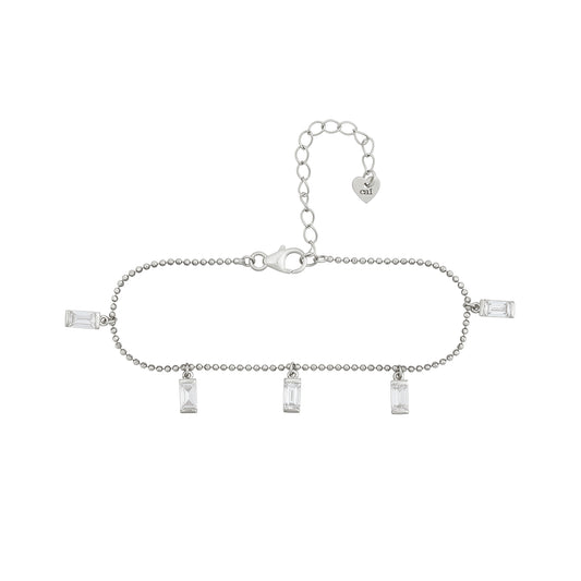 cai Armband Kugelkette 925/- Sterling Silber rhodiniert 19,0cm Zirkonia