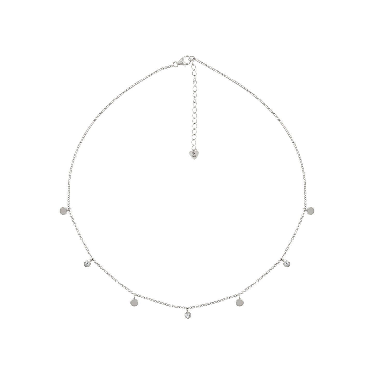 cai Collier Erbskette 925/- Sterling Silber rhodiniert 45,0cm Zirkonia