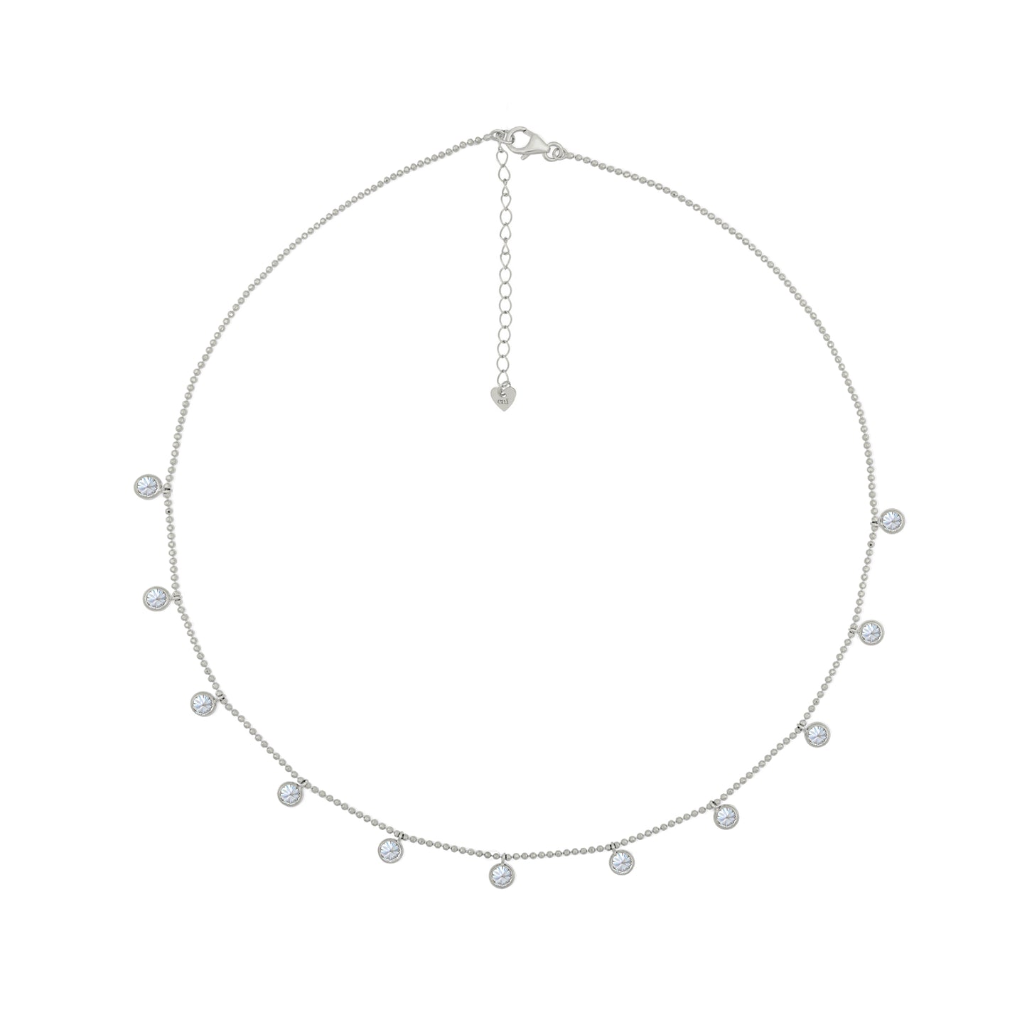 cai Collier Kugelkette 925/- Sterling Silber rhodiniert 45,0cm Zirkonia