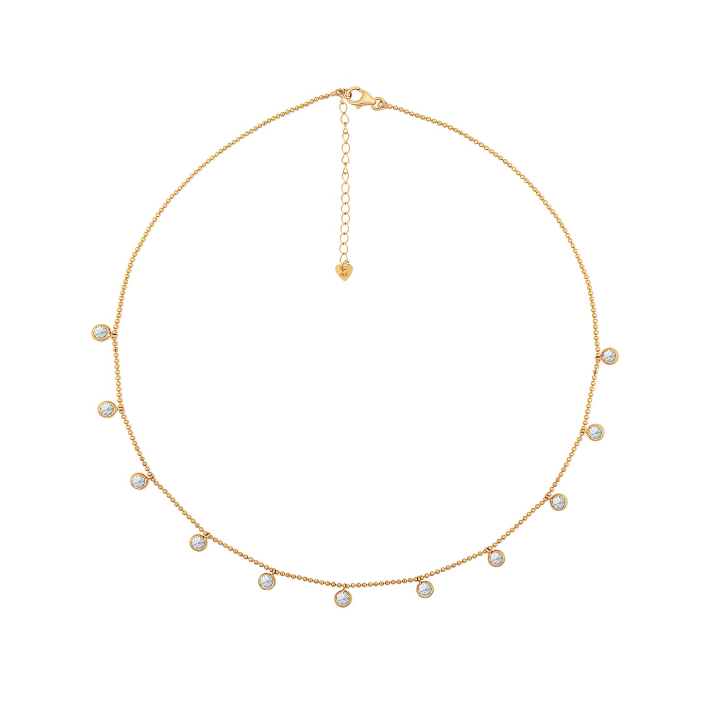 cai Collier Kugelkette 925/- Sterling Silber vergoldet 45,0cm Zirkonia