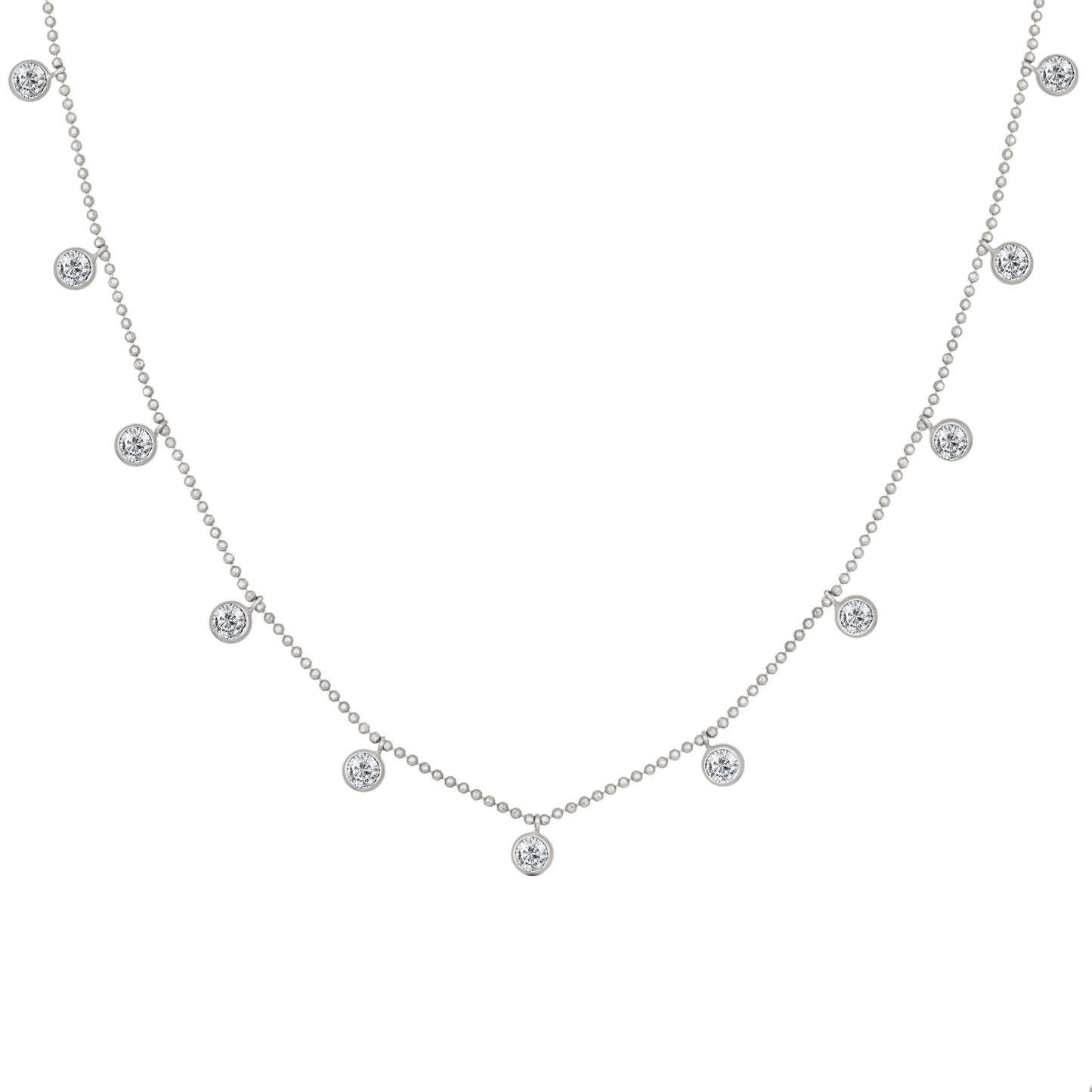 cai Collier Kugelkette 925/- Sterling Silber rhodiniert 45,0cm Zirkonia