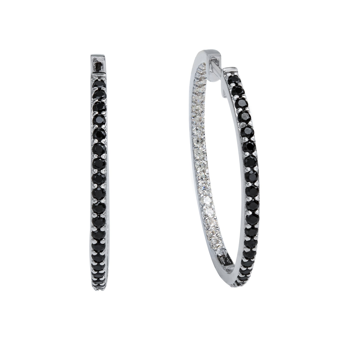 Ohrringe 925/- Sterling Silber rhodiniert 3cm Zirkonia