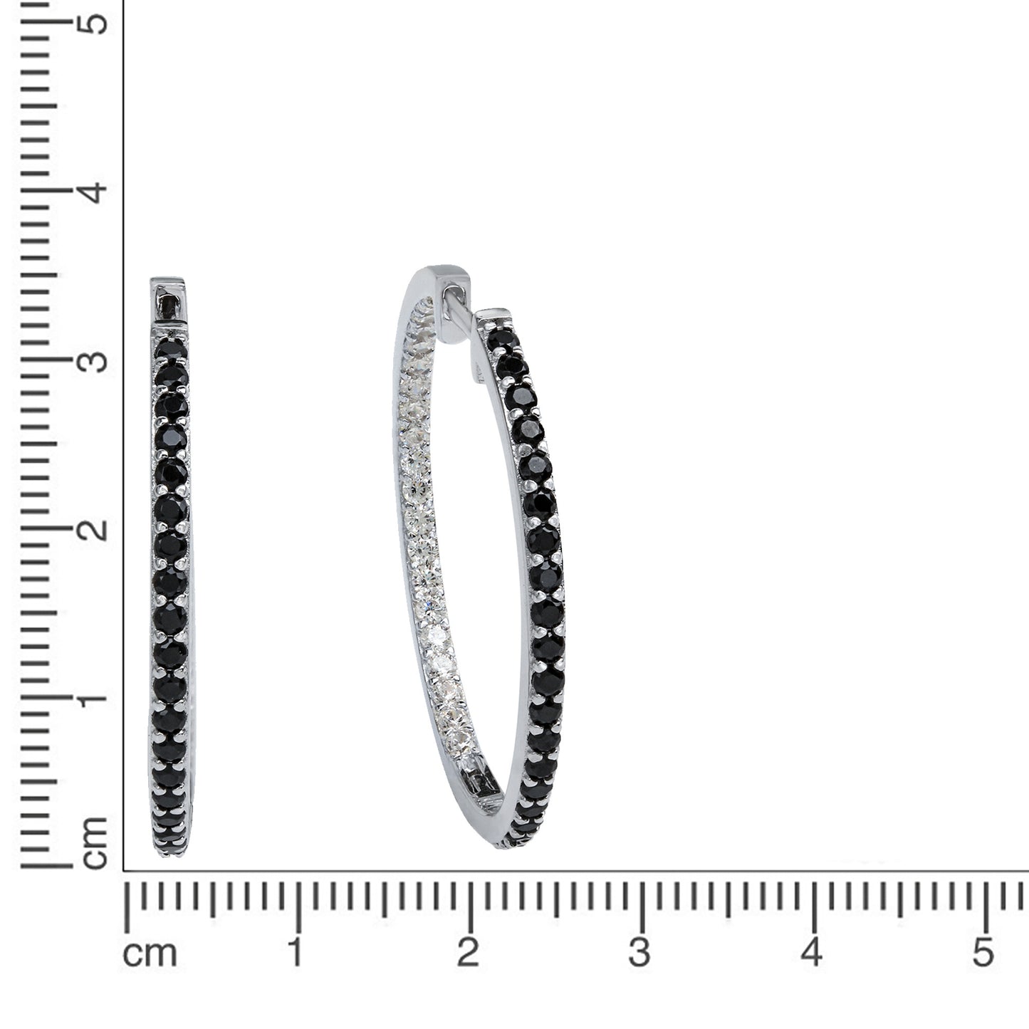 Ohrringe 925/- Sterling Silber rhodiniert 3cm Zirkonia