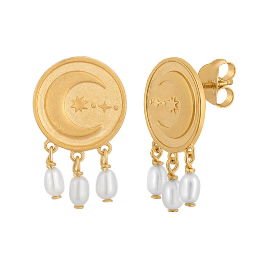 cai Ohrstecker 925/- Sterling Silber vergoldet 1,8cm Süßwasserzuchtperle