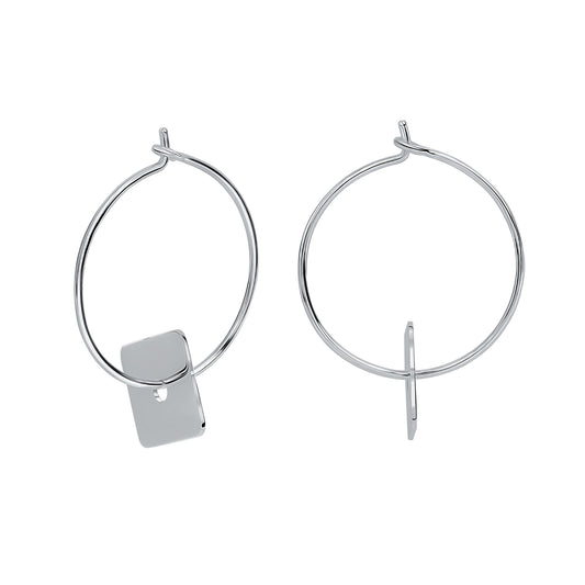 Creolen 925/- Sterling Silber rhodiniert 2,6cm ohne Stein