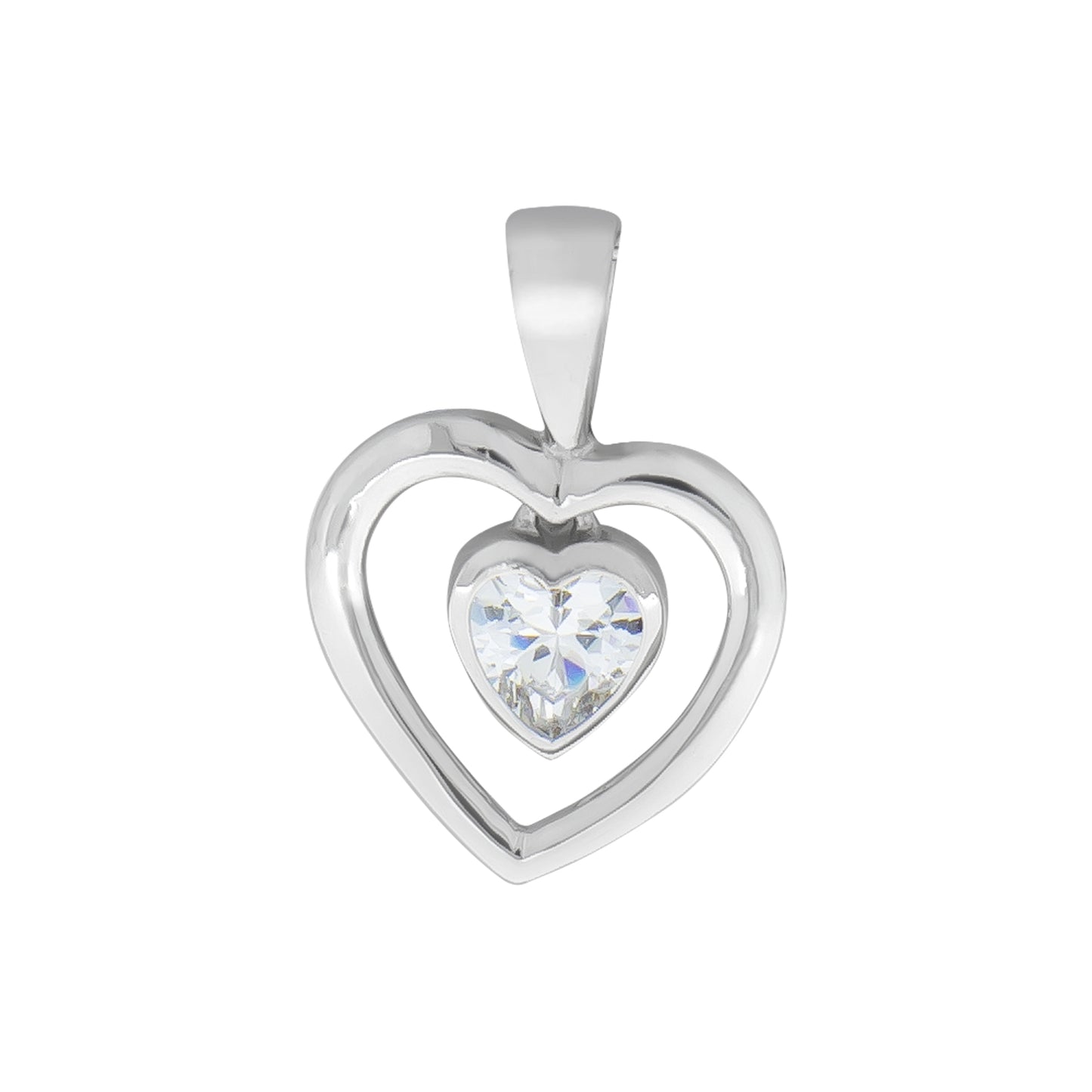 Anhänger 925/- Sterling Silber rhodiniert 1,85cm Zirkonia