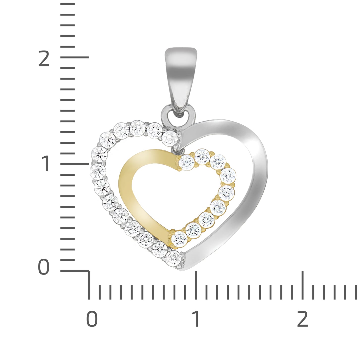 Anhänger 925/- Sterling Silber vergoldet (teil) 2,0cm Zirkonia