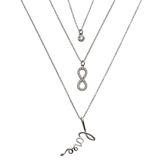 Collier Ankerkette 925/- Sterling Silber rhodiniert 47,0cm Zirkonia