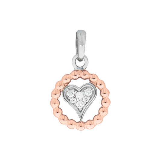 Anhänger 925/- Sterling Silber rotvergoldet (teil) 18,5cm Zirkonia