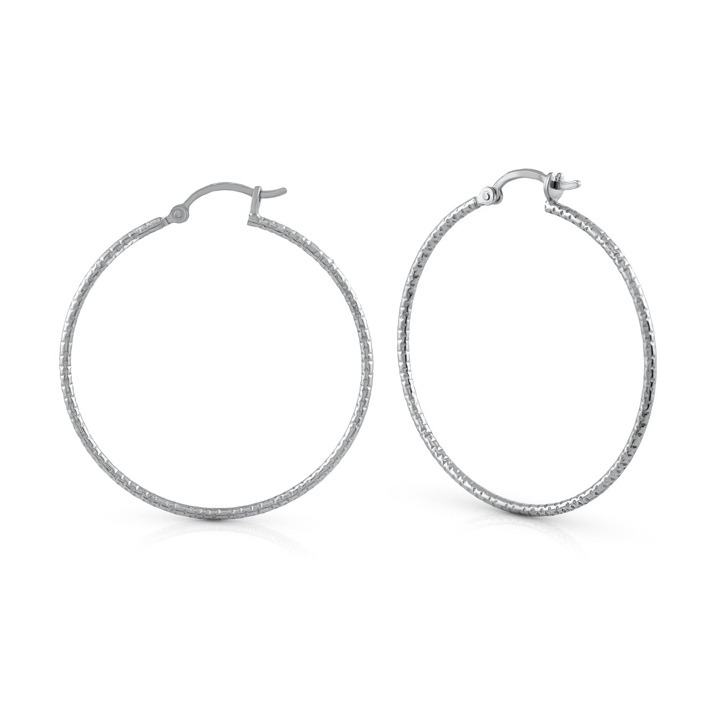 Creolen 925/- Sterling Silber rhodiniert 4,0cm ohne Stein