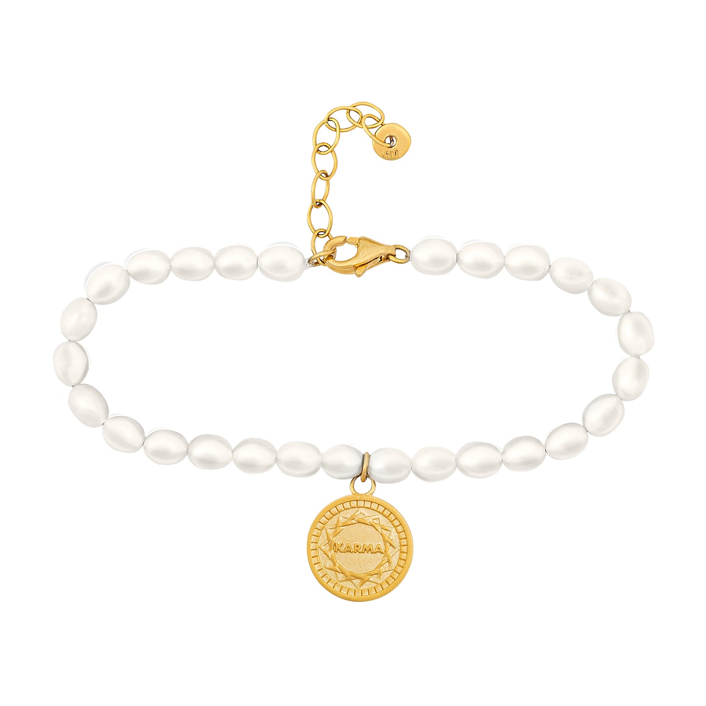 cai Armband Perlenarmband 925/- Sterling Silber vergoldet 19,0cm Süßwasserzuchtperle