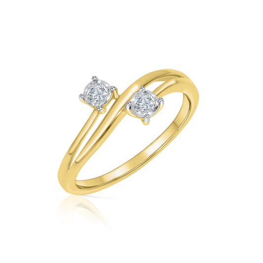 Ring 585/- Gold rhodiniert (teil) Brillant 0,13ct.