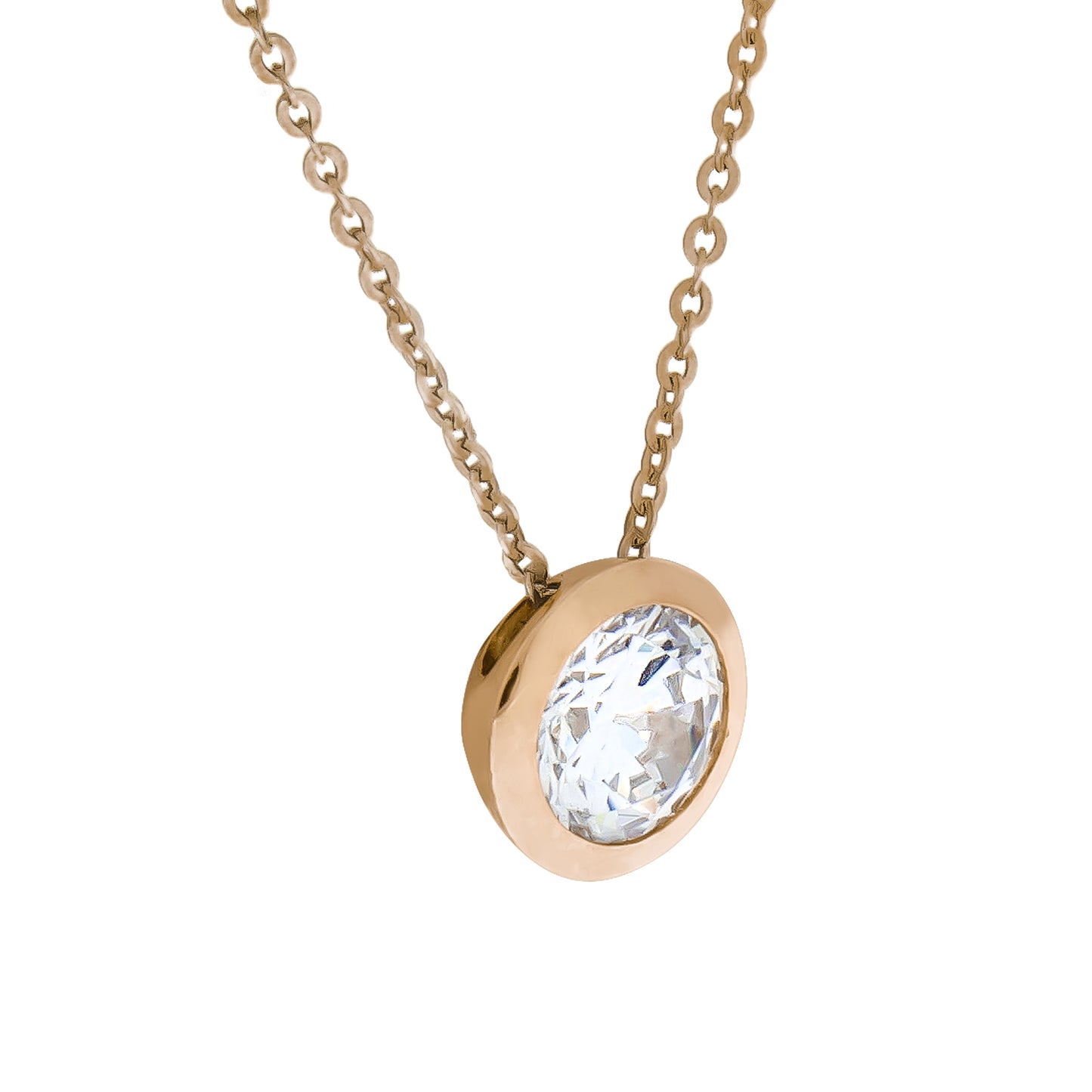 Collier Ankerkette 925/- Sterling Silber rotvergoldet 47,0cm Zirkonia