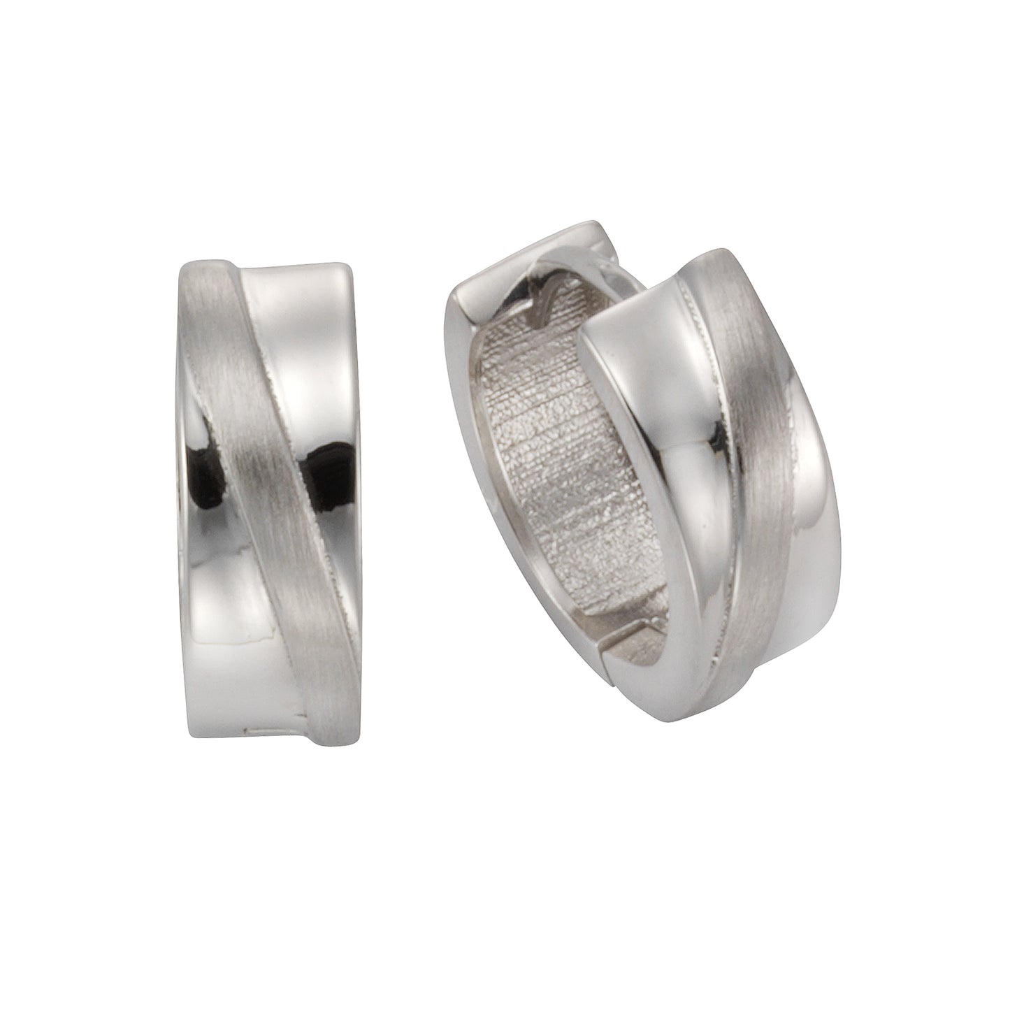Creolen 925/- Sterling Silber rhodiniert 1,5cm ohne Stein