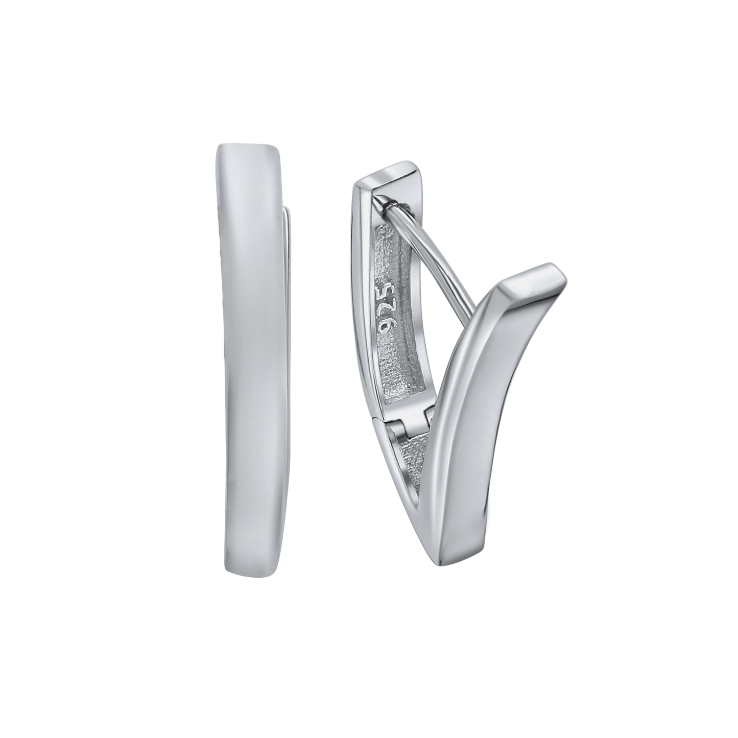 Creolen 925/- Sterling Silber rhodiniert 2,1cm ohne Stein
