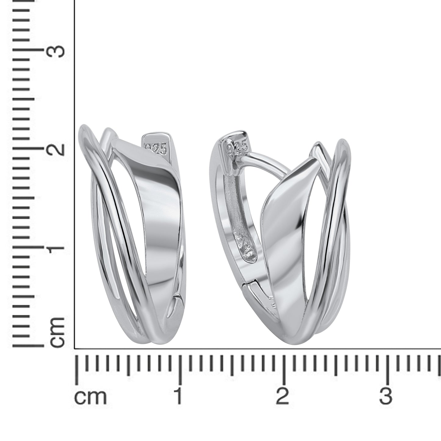 Creolen 925/- Sterling Silber rhodiniert 1,8cm ohne Stein