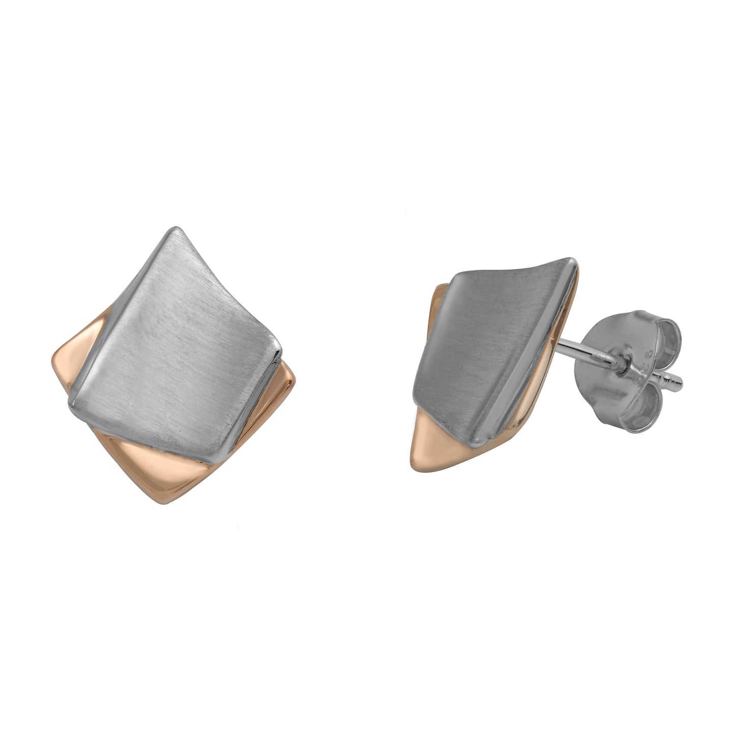 Ohrringe 925/- Sterling Silber rotvergoldet 1,5cm ohne Stein