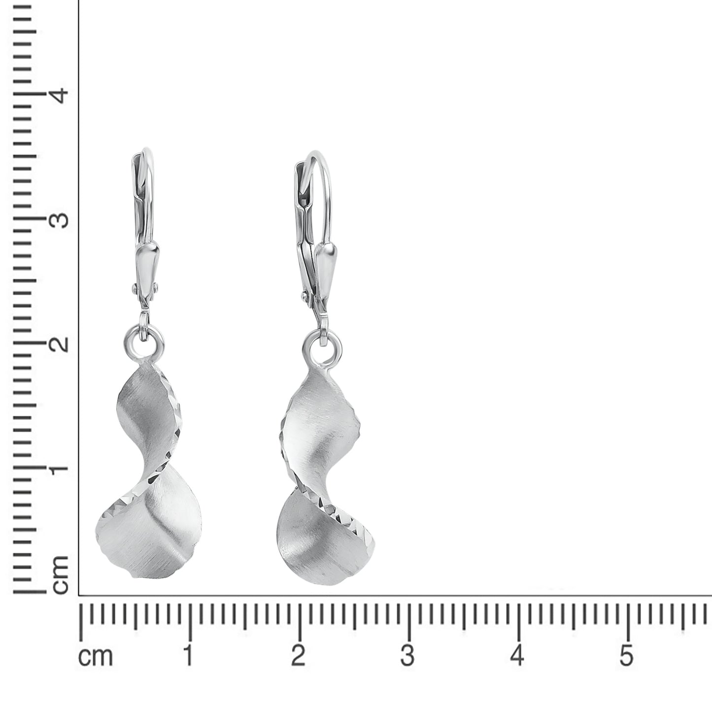 Ohrhänger 925/- Sterling Silber rhodiniert 3,7cm ohne Stein