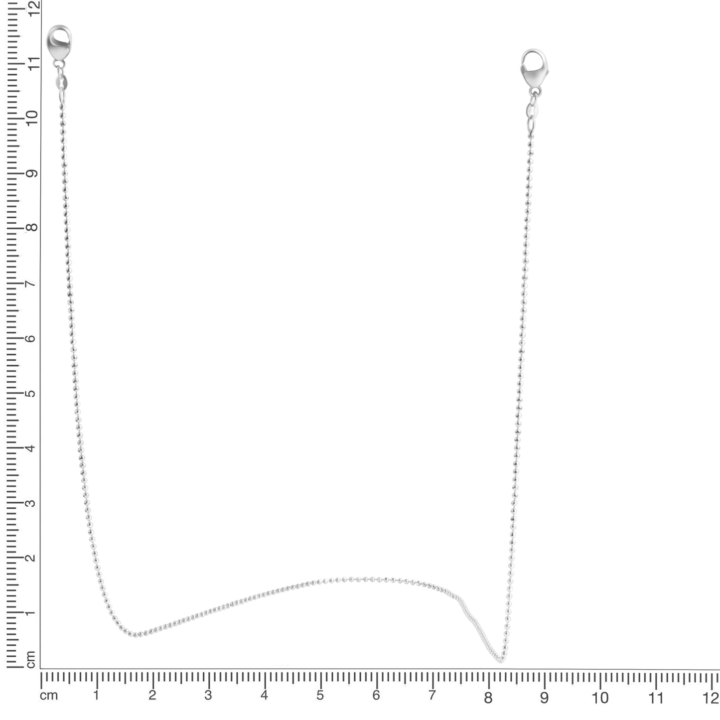 Brillenkette Maskenkette Kugelkette 925/- Sterling Silber rhodiniert 50cm