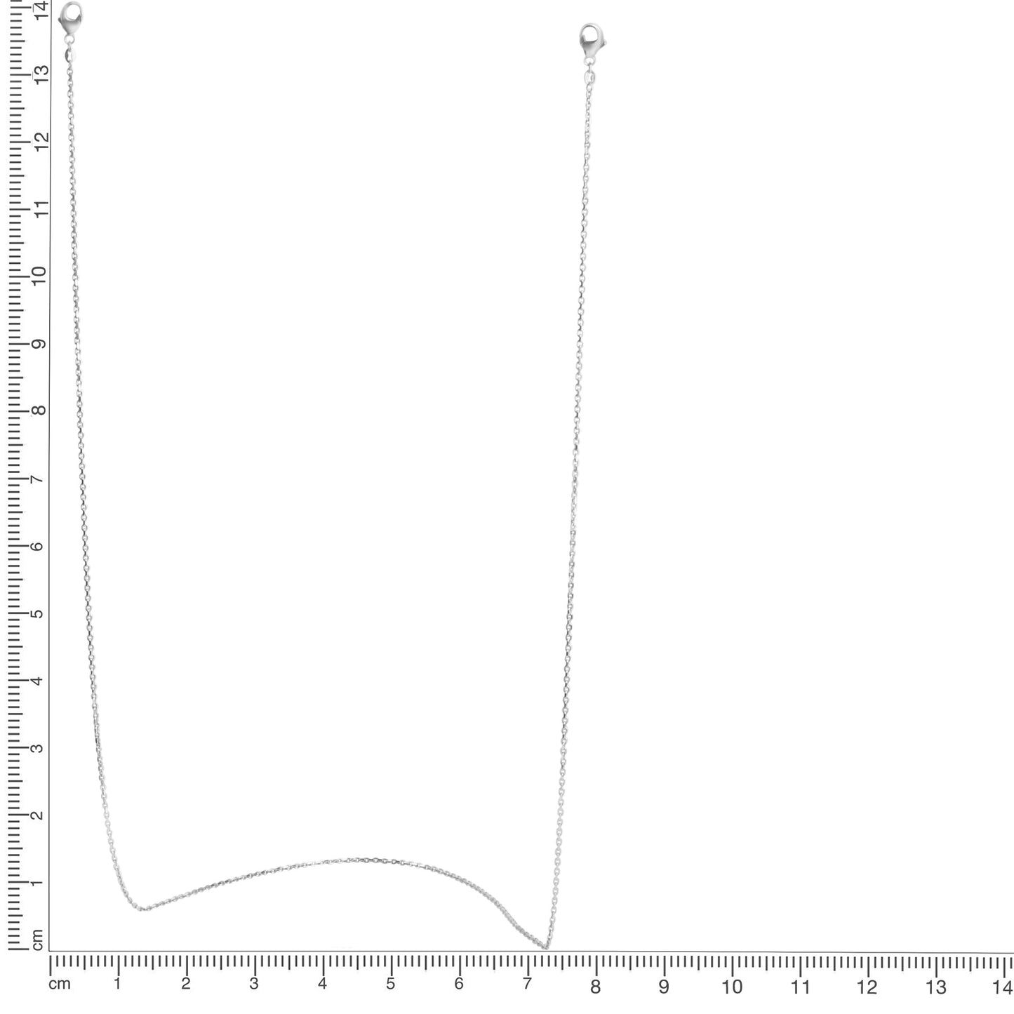 Brillenkette Maskenkette Ankerkette 925/- Sterling Silber rhodiniert 70cm