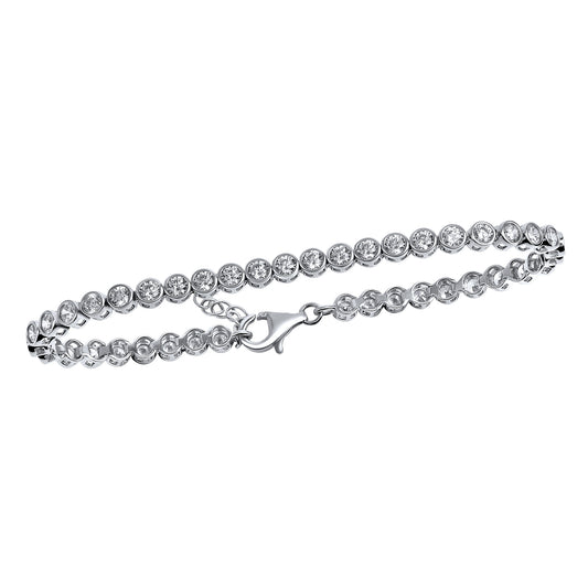 Armband Gliederarmband 925/- Sterling Silber rhodiniert 18cm Zirkonia