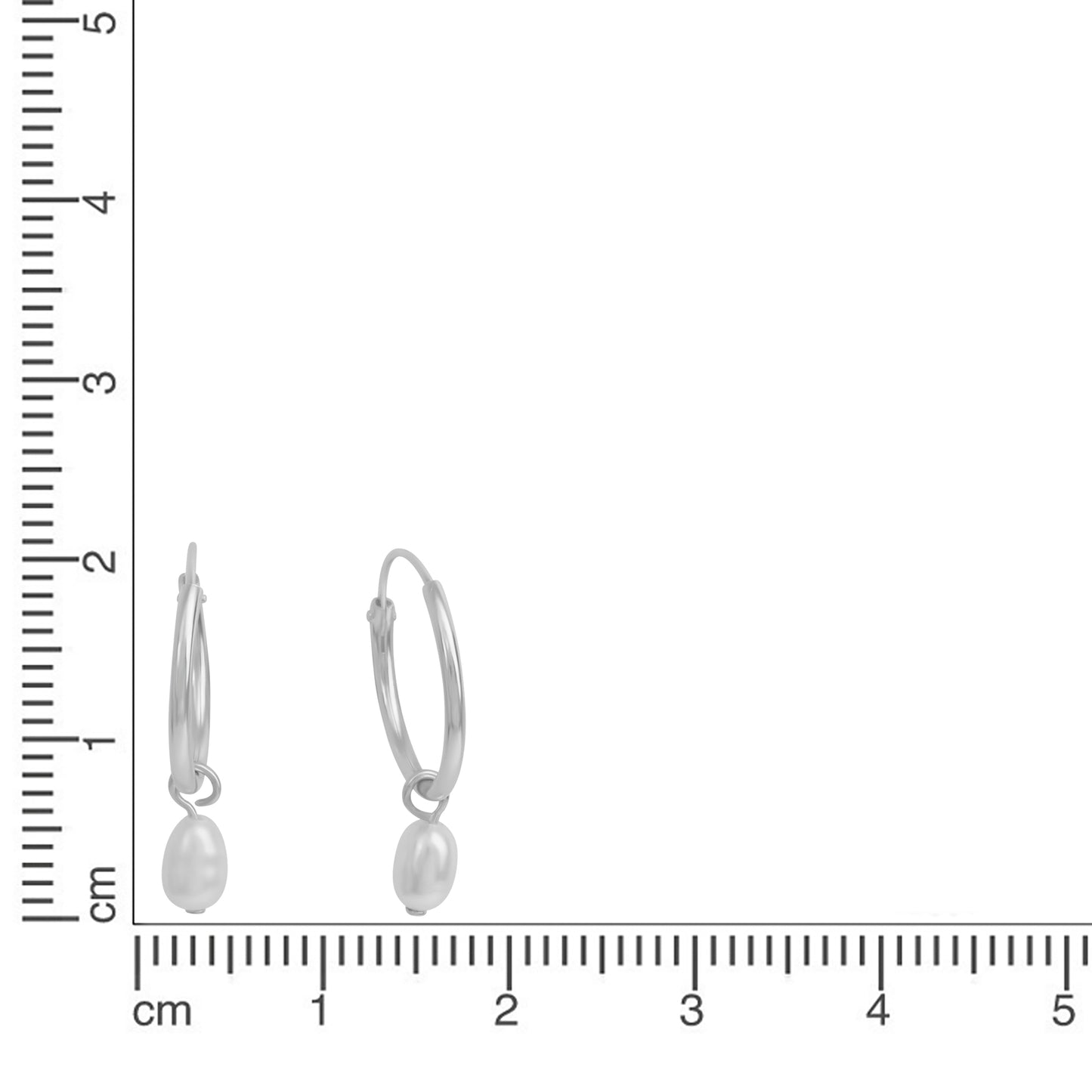 Creolen 925/- Sterling Silber rhodiniert 2,0cm Perle