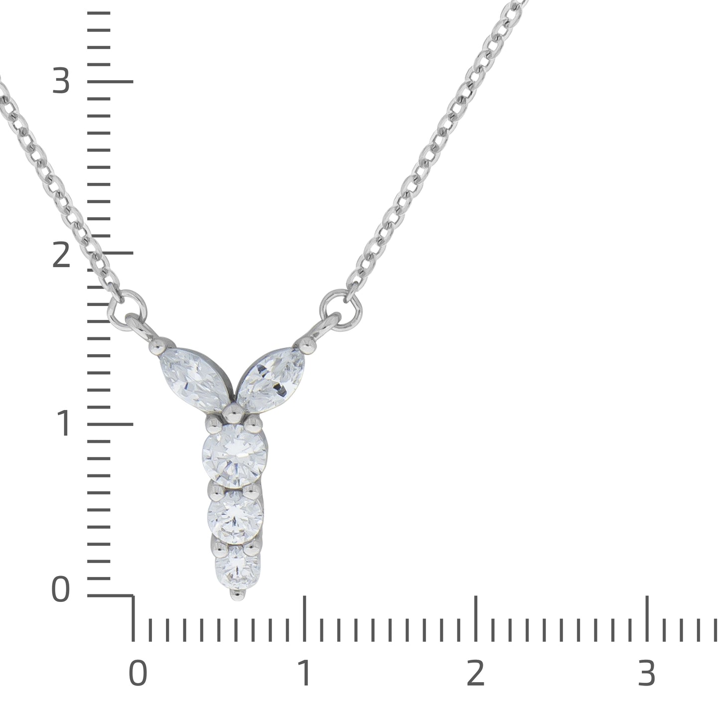 Collier Ankerkette 925/- Sterling Silber rhodiniert 45,0cm Zirkonia