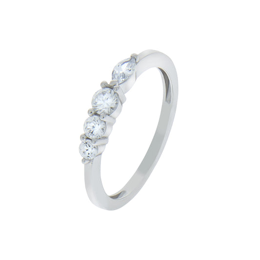 Ring 925/- Sterling Silber + Edelstahl Zirkonia