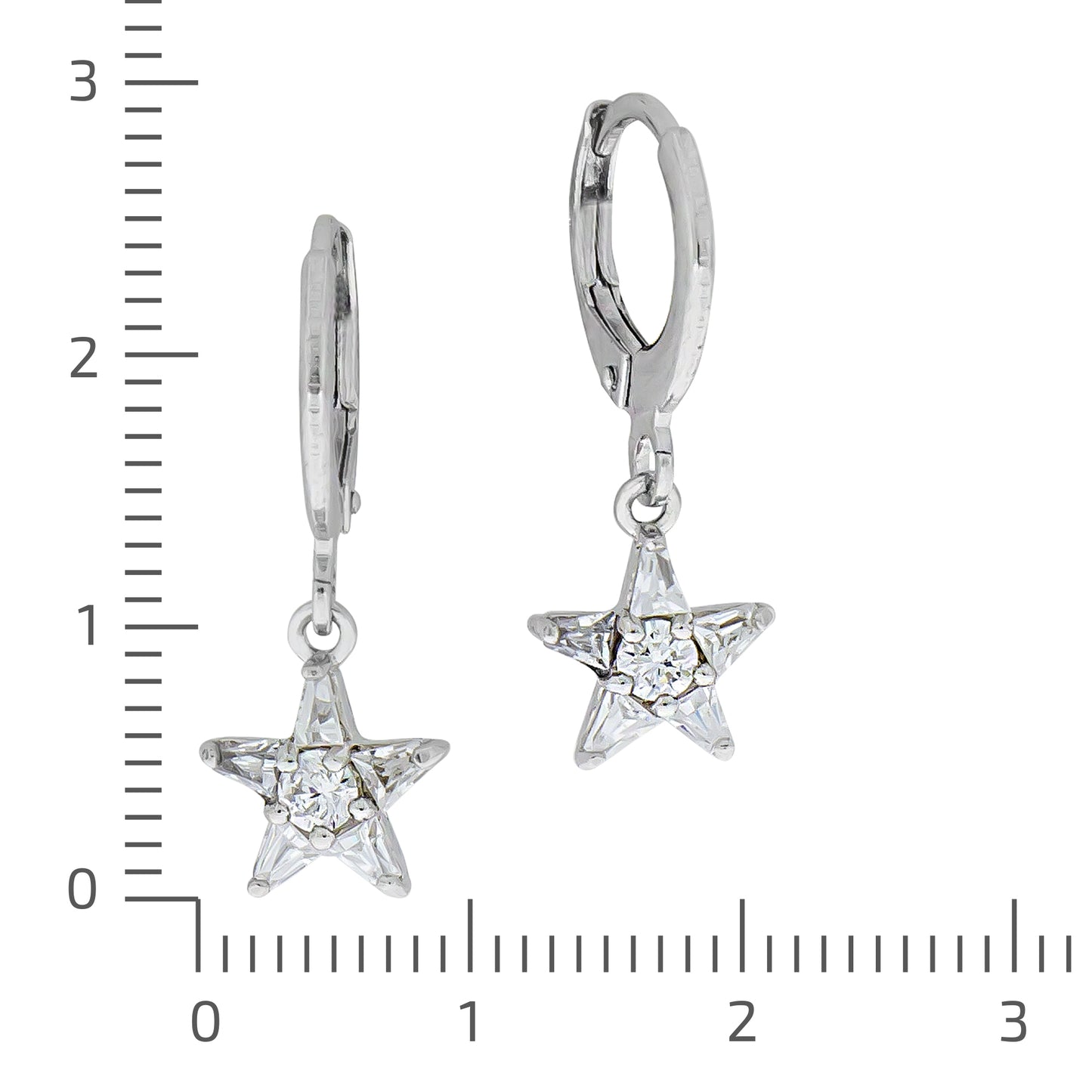 Ohrhänger 925/- Sterling Silber rhodiniert 2,4cm Zirkonia