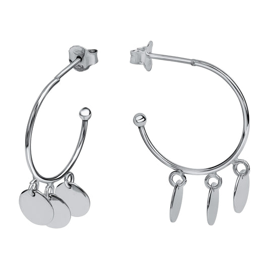 Steckcreolen 925/- Sterling Silber rhodiniert 1,9cm