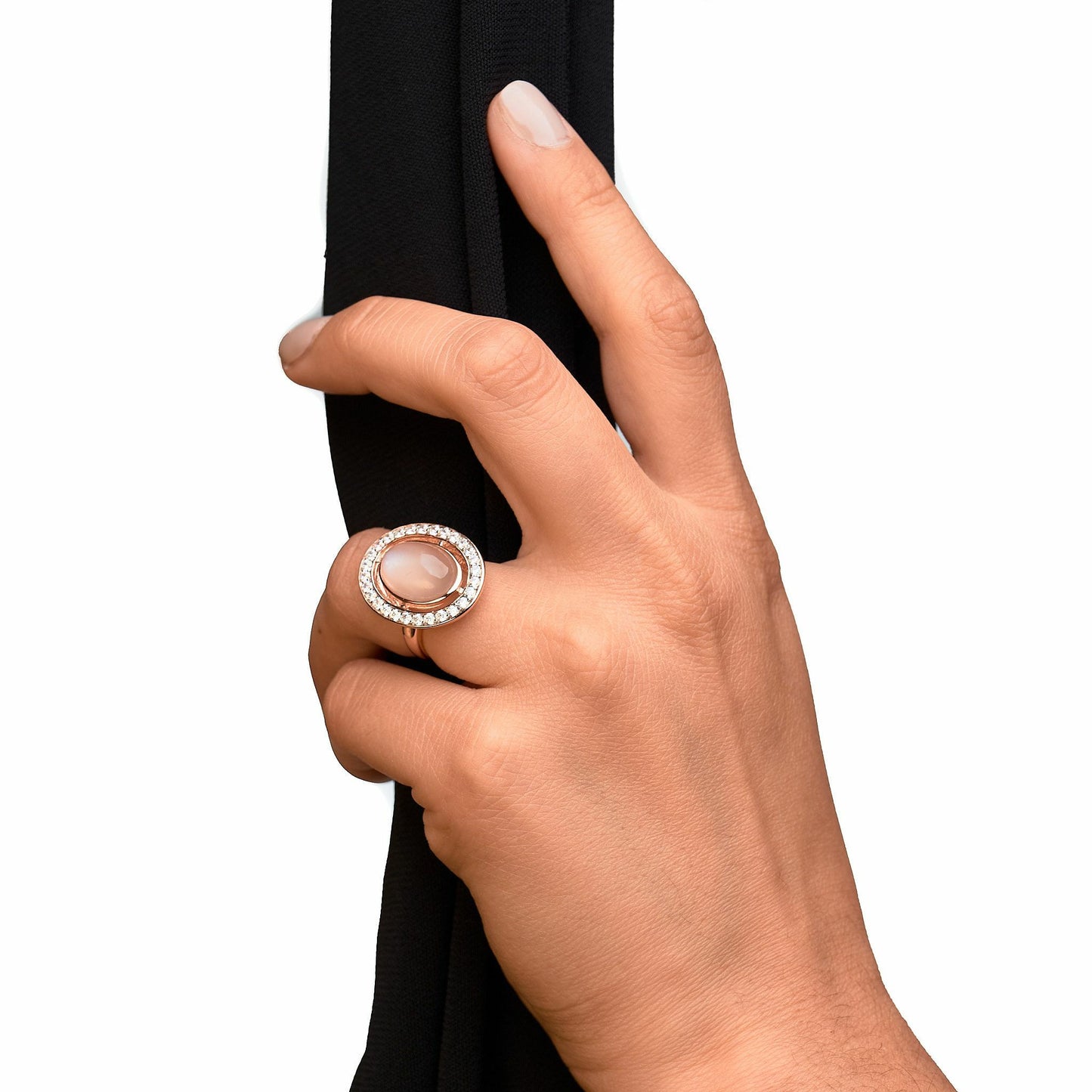 Ring 925/- Sterling Silber rotvergoldet Mondstein